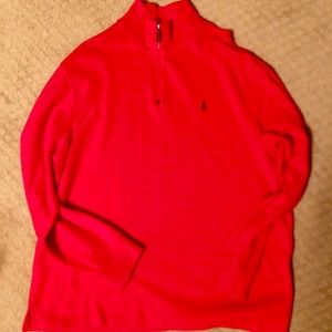 Men’s Polo Red 1/4 Zip Sweater XL